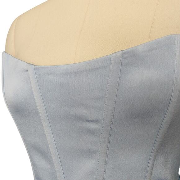 V. Chapman June Corset Wrap Tie Dress Size 4 NWT Kentucky Blue Strapless $415 - Picture 6 of 12